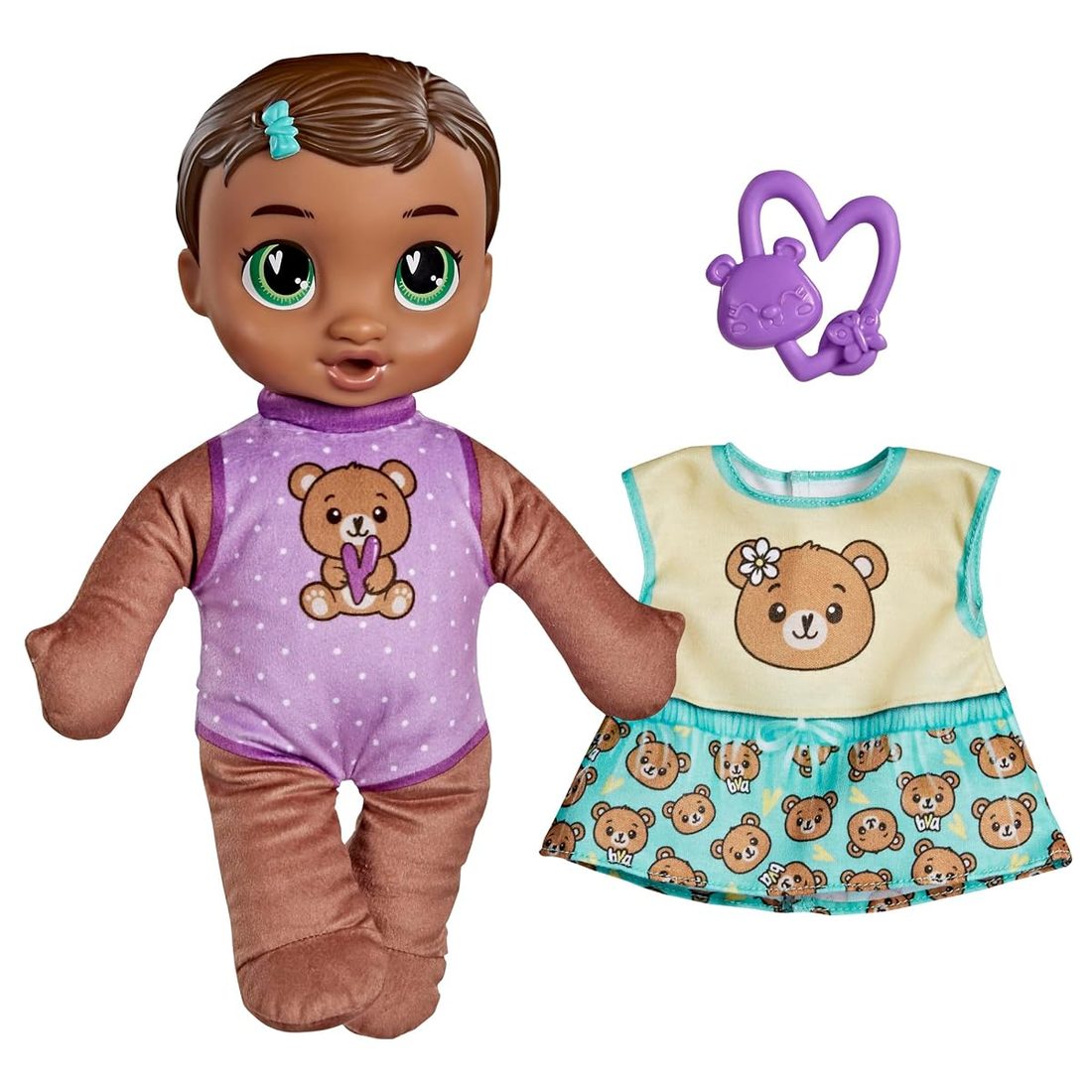 Beary Soft Snuggles, Brown Hair Baby Alive doll set