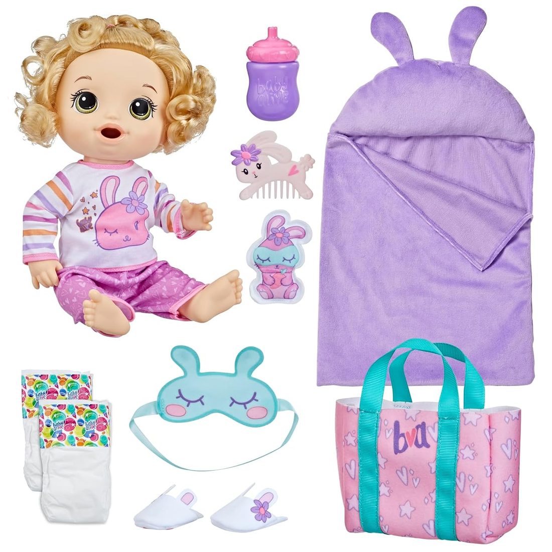 Bunny Sleepover Baby Alive doll set