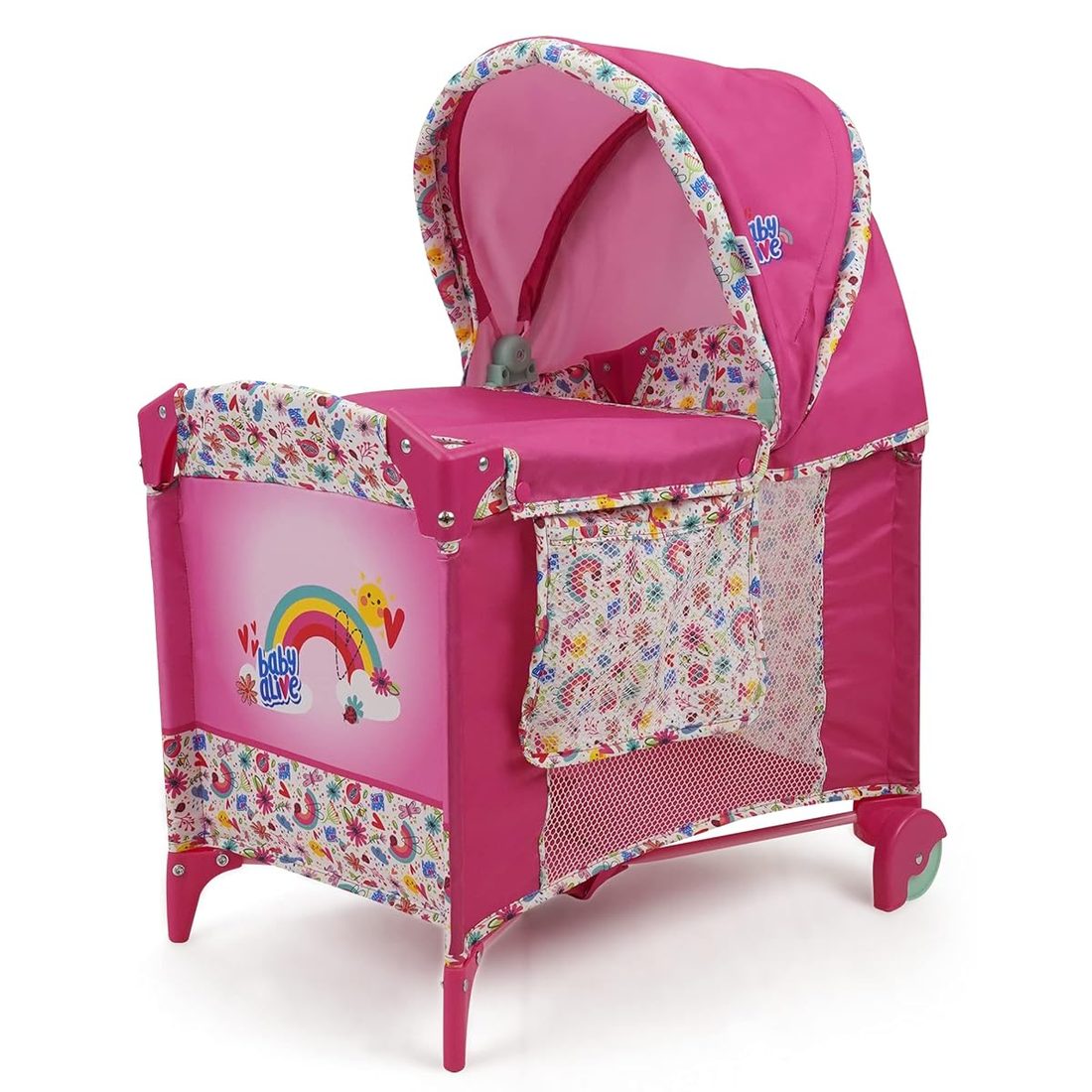 Deluxe Doll Play Yard, Pink Rainbow Pack Baby Alive doll set