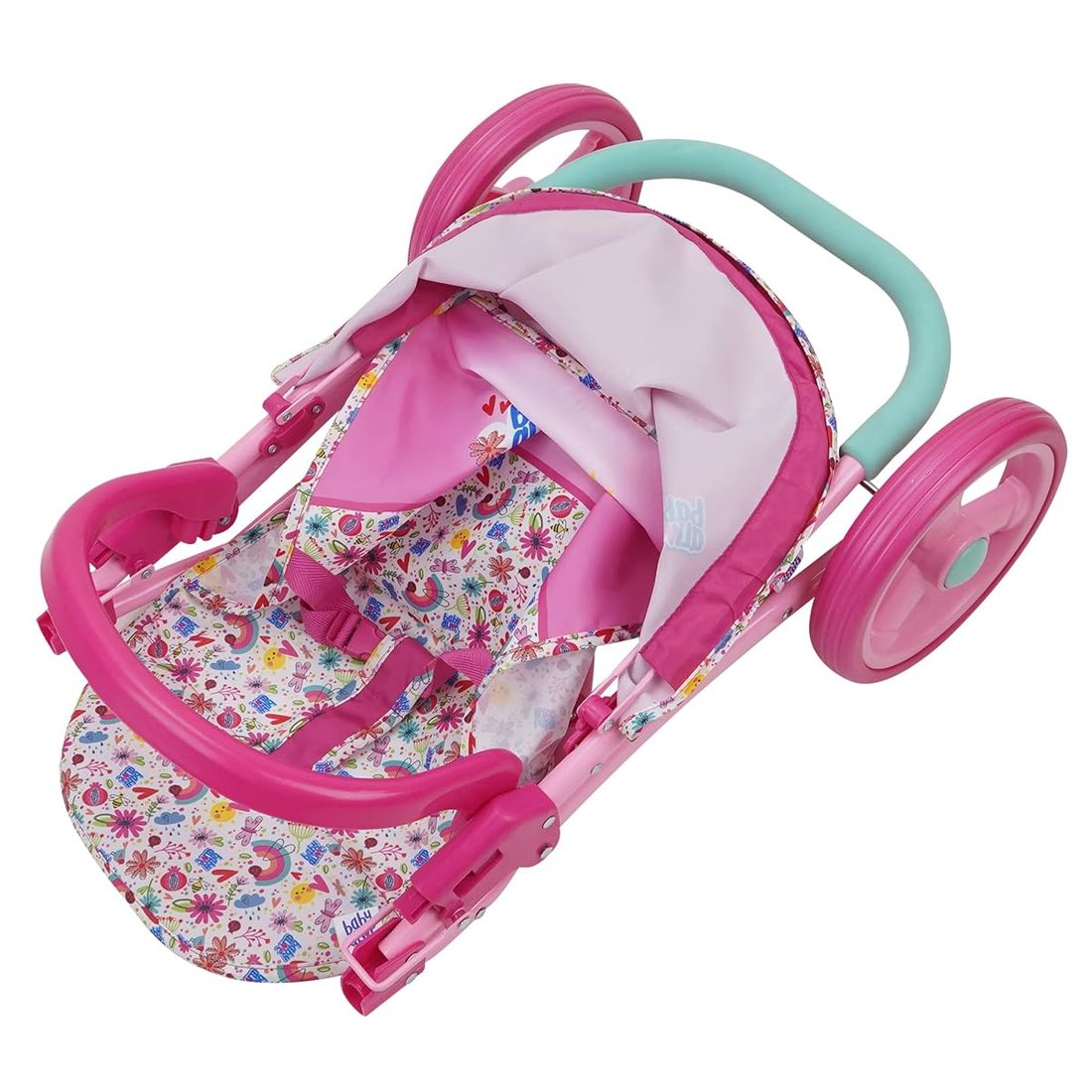 Doll Jogging Stroller, Pink, view 3