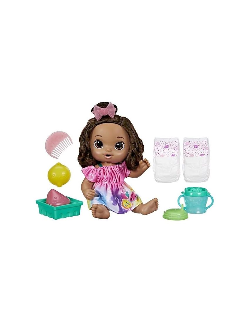 Fruity Sips Doll, Brown Hair Baby Alive doll set
